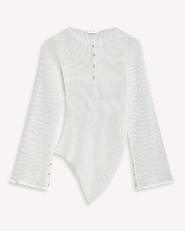 Acne Studios Cleo Sheer Knitted Top White | Malford of London Savile Row and Luxury Formal Wear Sale Outlet