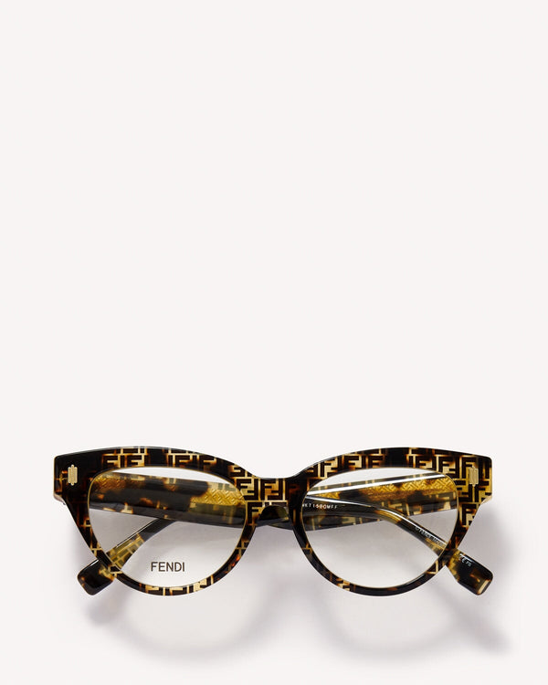 Fendi FF Logo Cats Eye Optical Glasses Brown | Malford of London Savile Row and Luxury Formal Wear Sale Outlet