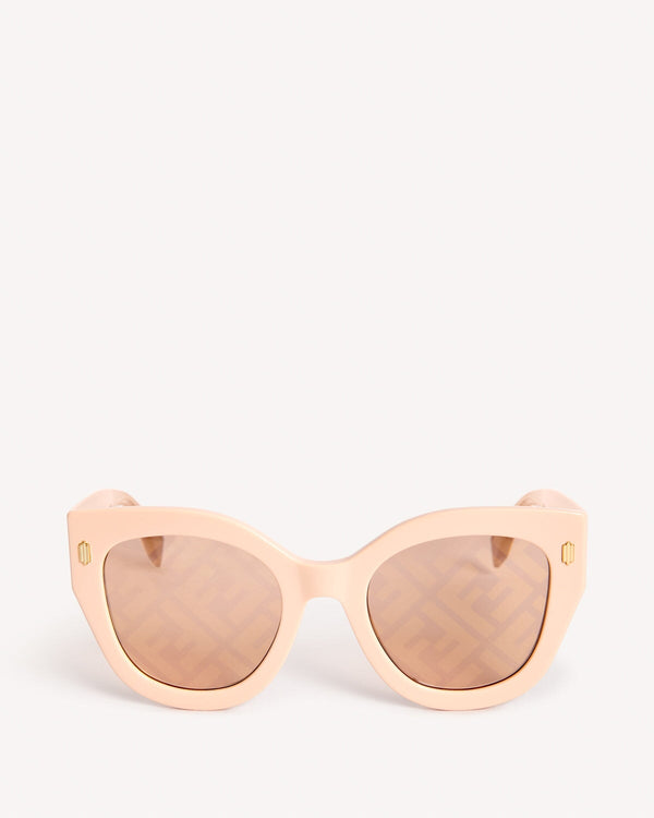 Fendi FF Logo Round Sunglasses Pink | Malford of London Savile Row and Luxury Formal Wear Sale Outlet
