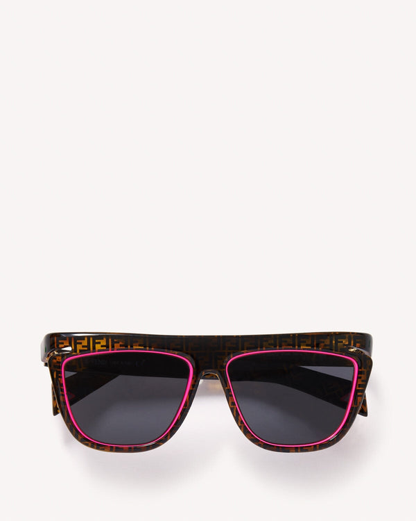 Fendi FF Monogram Square Sunglasses Brown Pink | Malford of London Savile Row and Luxury Formal Wear Sale Outlet