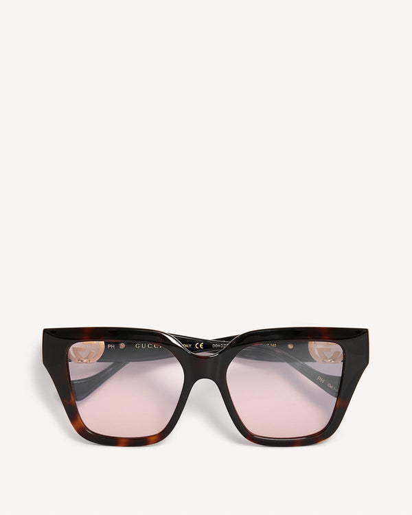 Gucci Oversized Square Sunglasses Havana | Malford of London Savile Row and Luxury Formal Wear Sale Outlet
