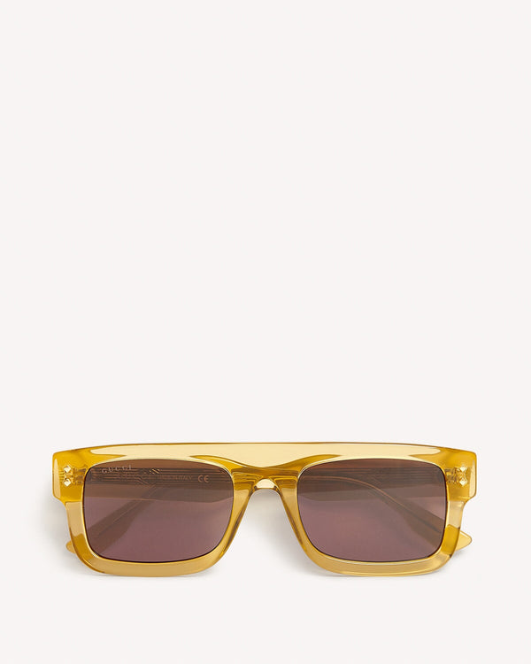 Gucci Yellow Acetate Rectangle Glasses | Malford of London Savile Row and Luxury Formal Wear Sale Outlet