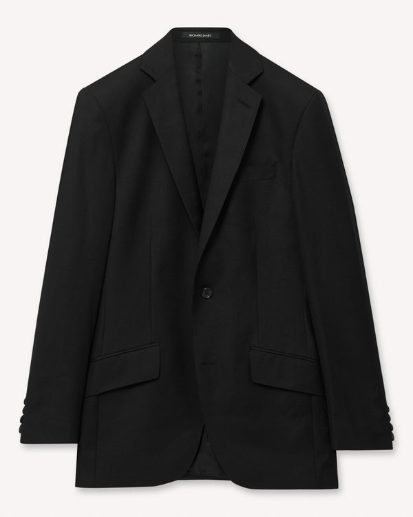 Richard James Hyde Black Fine Twill Suit Jacket | Malford of London Savile Row and Luxury Formal Wear Sale Outlet