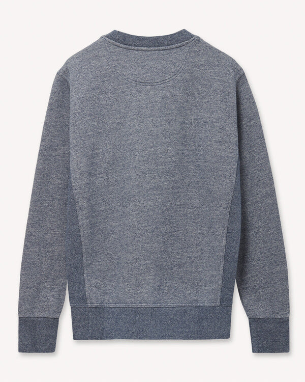 Richard James Navy Marl V-Insert Sweatshirt | Malford of London Savile Row and Luxury Formal Wear Sale Outlet
