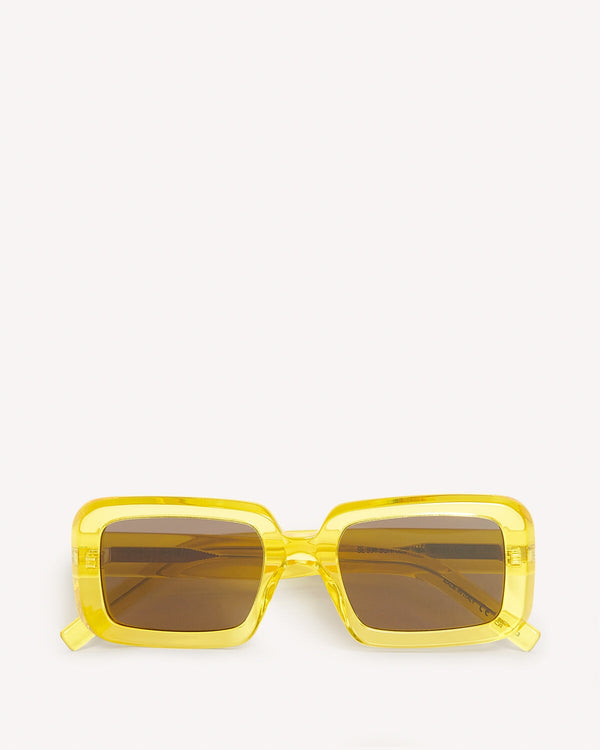 Saint Laurent Template Rectangle Glasses Yellow | Malford of London Savile Row and Luxury Formal Wear Sale Outlet