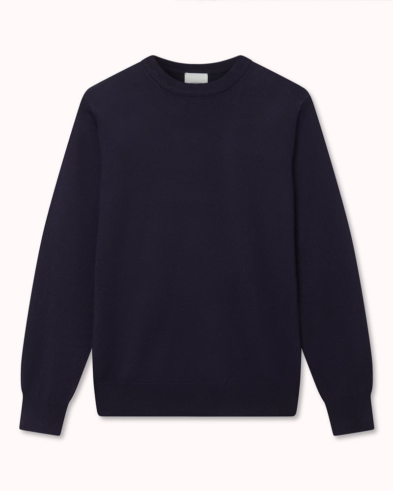 Classic Aquascutum Crew Neck Knit Navy | Malford of London Savile Row and Luxury Formal Wear Sale Outlet