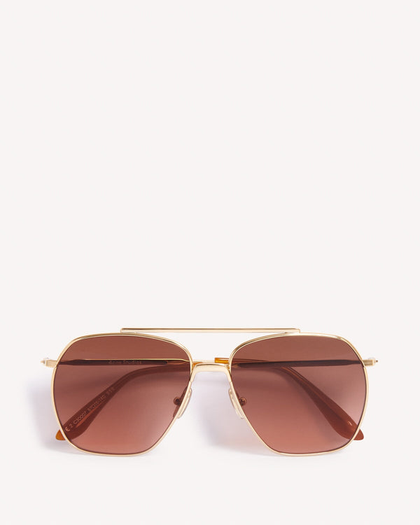 Acne Studios Anteom Sunglasses Gold Burgundy | Malford of London Savile Row and Luxury Formal Wear Sale Outlet
