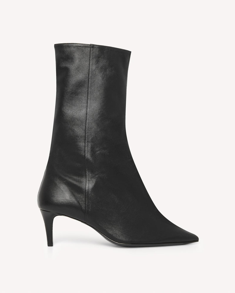 Acne Studios Beau 70 Pointed Toe Ankle Boots Black | Malford of London Savile Row and Luxury Formal Wear Sale Outlet