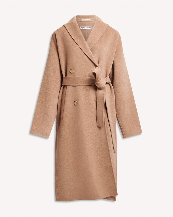 Acne Studios Belted Wool Coat Camel Melange | Malford of London Savile Row and Luxury Formal Wear Sale Outlet