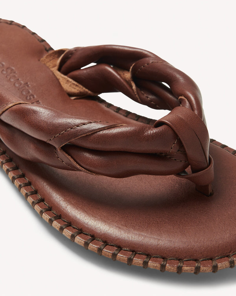 Acne Studios Bema Leather Sandals Brown | Malford of London Savile Row and Luxury Formal Wear Sale Outlet