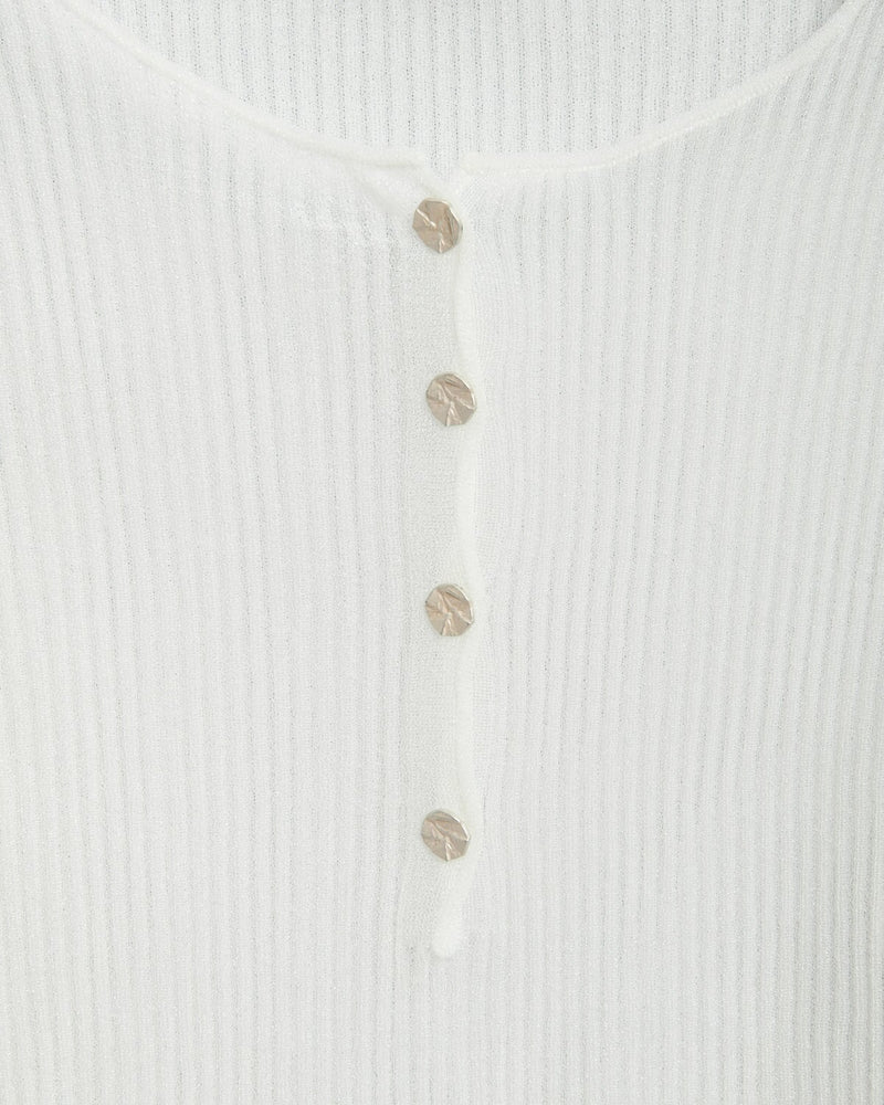 Acne Studios Cleo Sheer Knitted Top White | Malford of London Savile Row and Luxury Formal Wear Sale Outlet