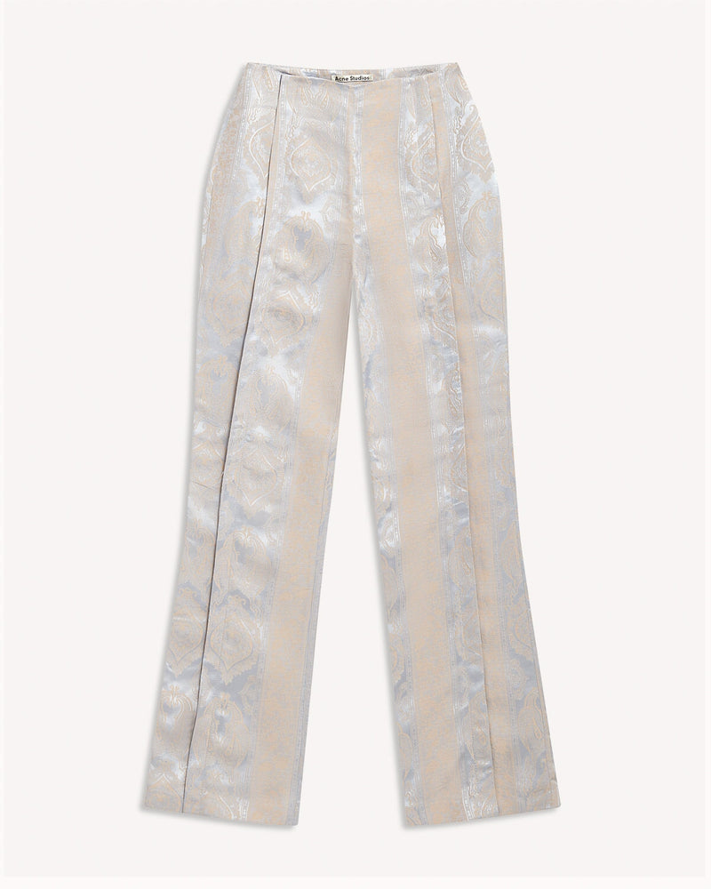 Acne Studios High Waist Patterned Trousers Oriental Silver | Malford of London Savile Row and Luxury Formal Wear Sale Outlet