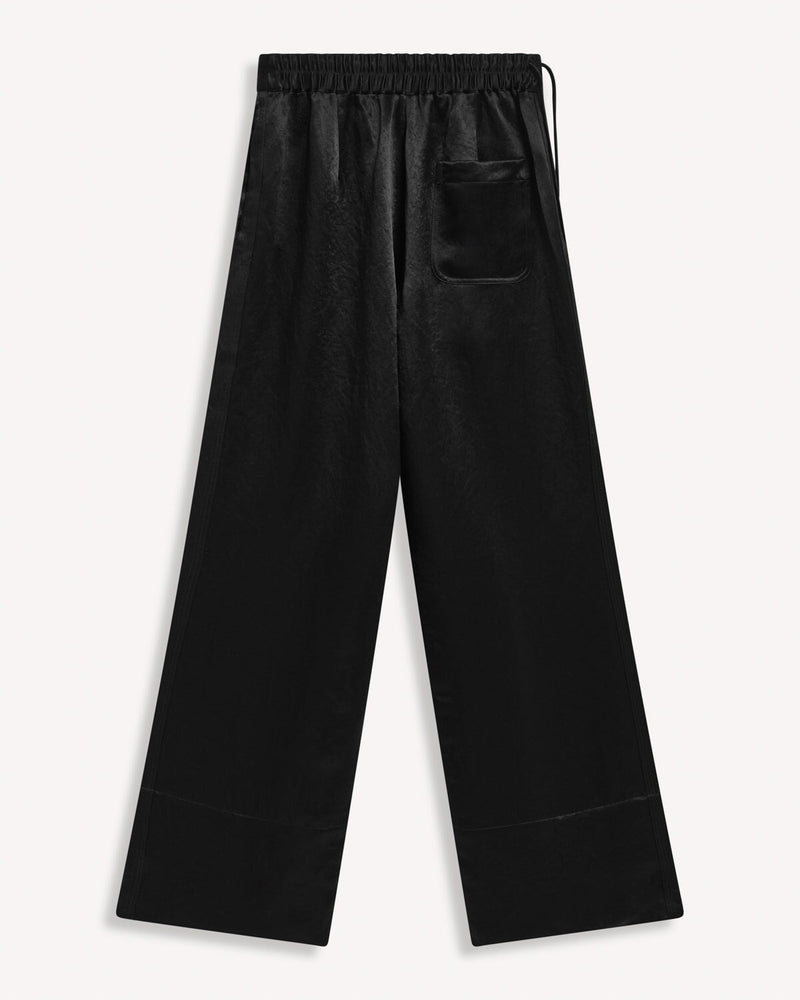 Acne Studios High Waist Wide Leg Satin Trousers Black | Malford of London Savile Row and Luxury Formal Wear Sale Outlet