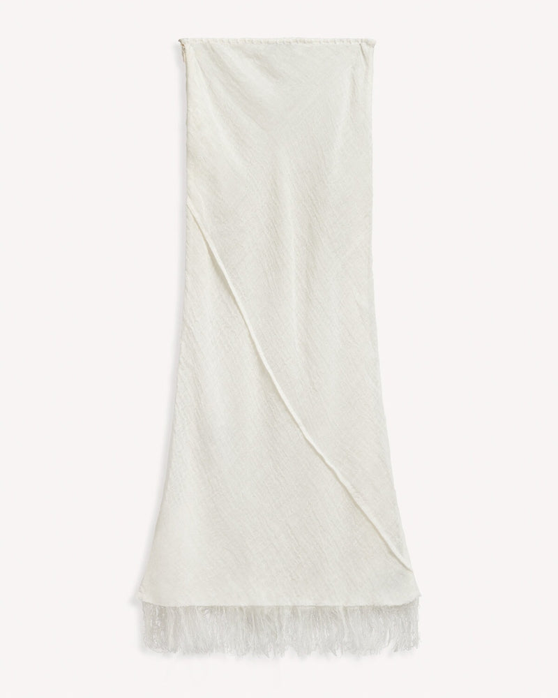 Acne Studios Ife Fringed Linen Maxi Skirt White | Malford of London Savile Row and Luxury Formal Wear Sale Outlet
