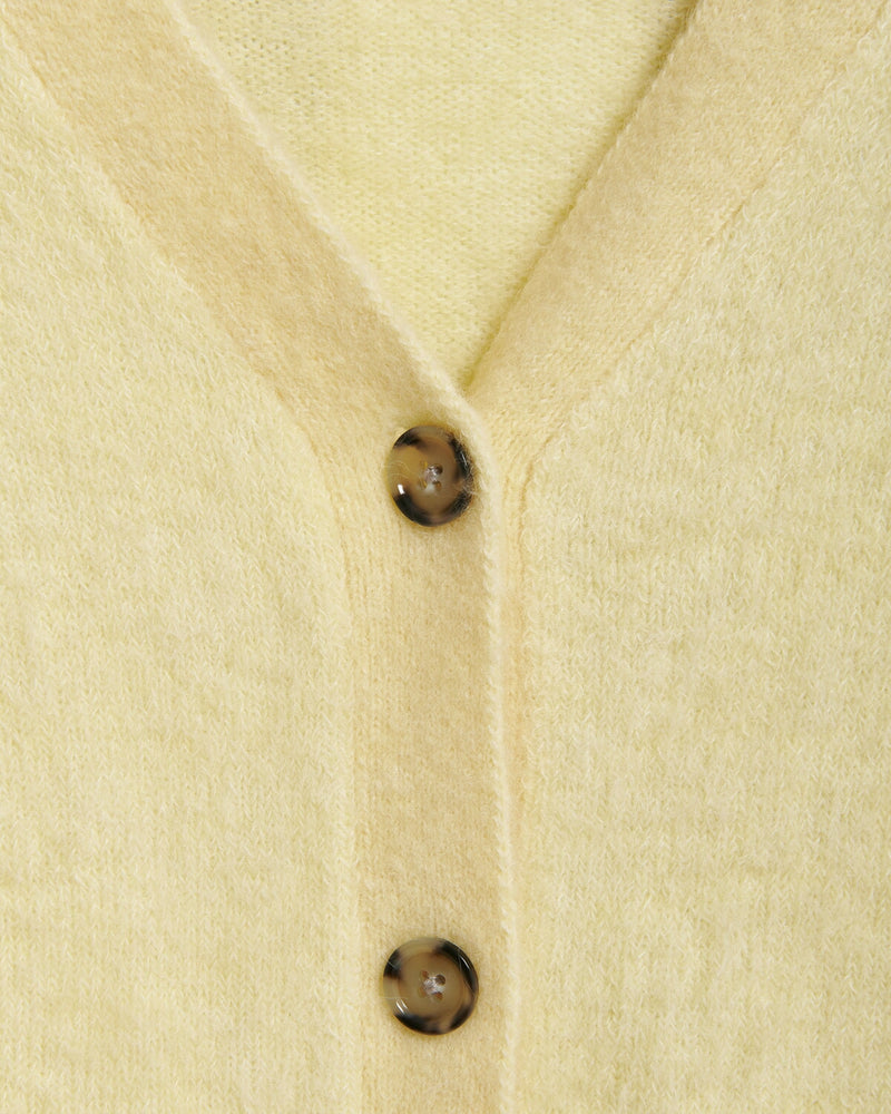 Acne Studios Kamelie V-Neck Cardigan Pale Yellow | Malford of London Savile Row and Luxury Formal Wear Sale Outlet