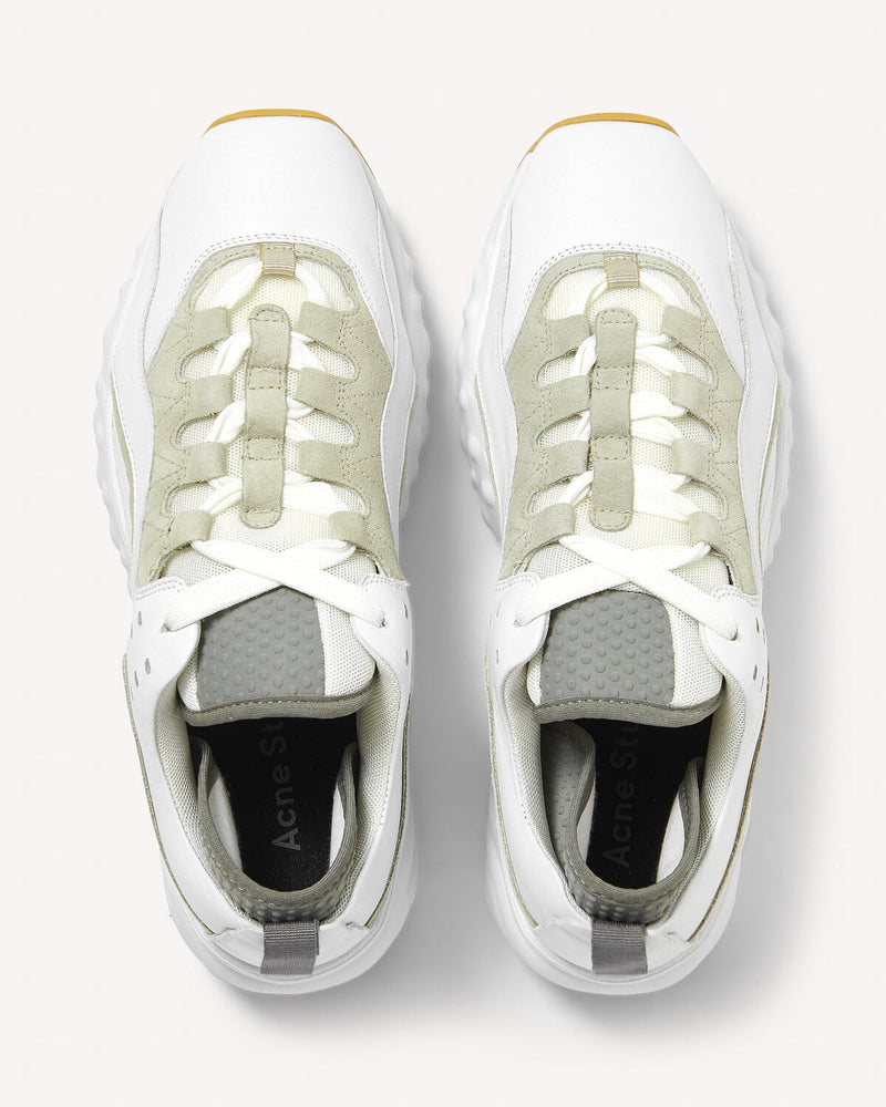 Acne Studios Manhattan Leather Trainers White | Malford of London Savile Row and Luxury Formal Wear Sale Outlet
