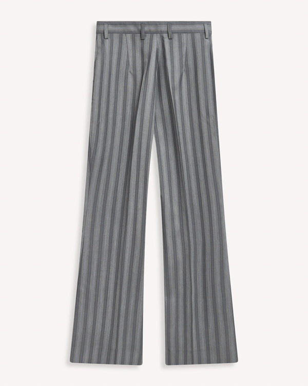 Acne Studios Patrina Pinstripe Wool Flared Trousers Grey | Malford of London Savile Row and Luxury Formal Wear Sale Outlet
