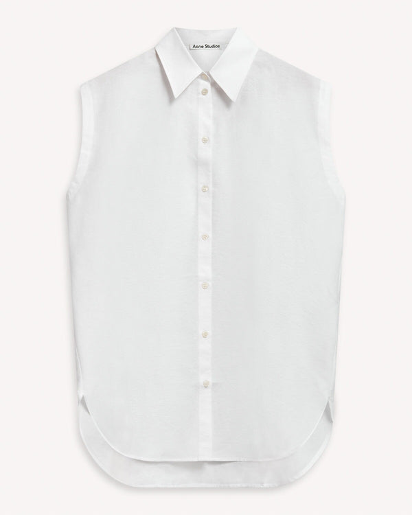 Acne Studios Saree Sleeveless Longline Shirt White | Malford of London Savile Row and Luxury Formal Wear Sale Outlet