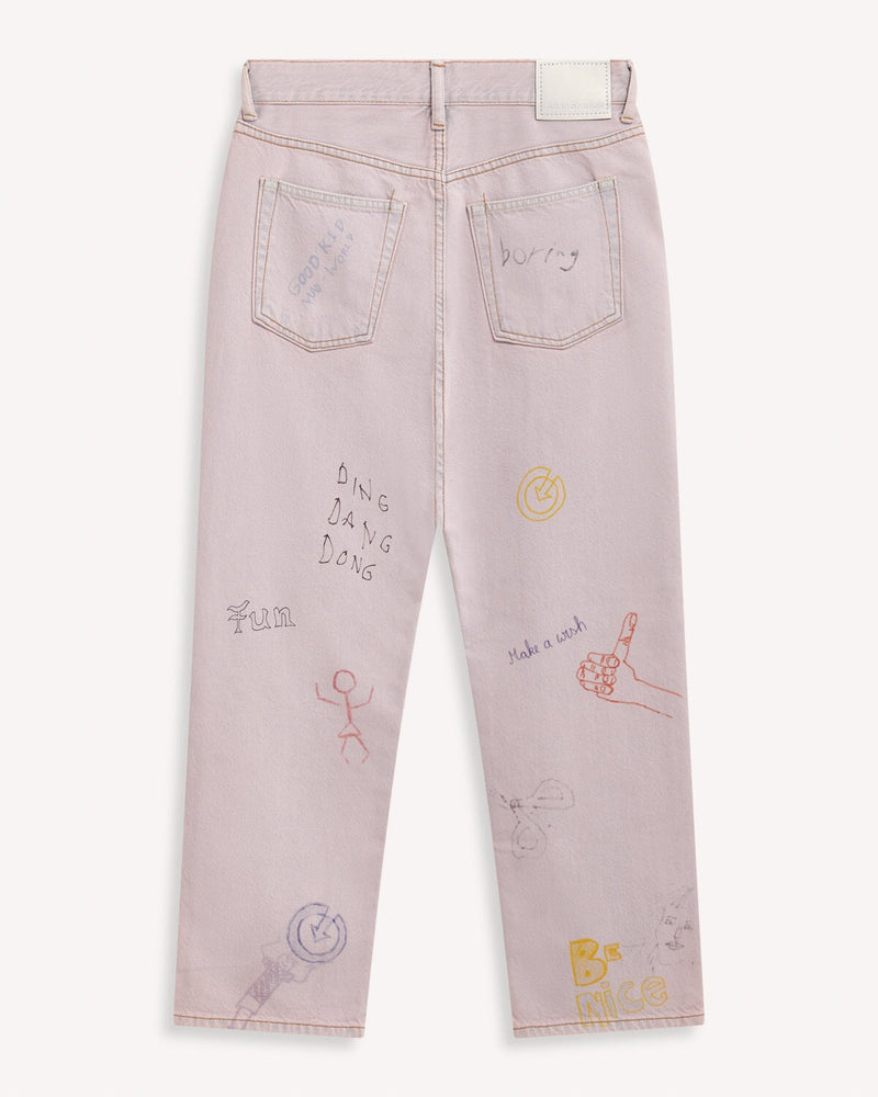 Acne Studios Scribble Print Ankle Length Jeans Pink | Malford of London Savile Row and Luxury Formal Wear Sale Outlet