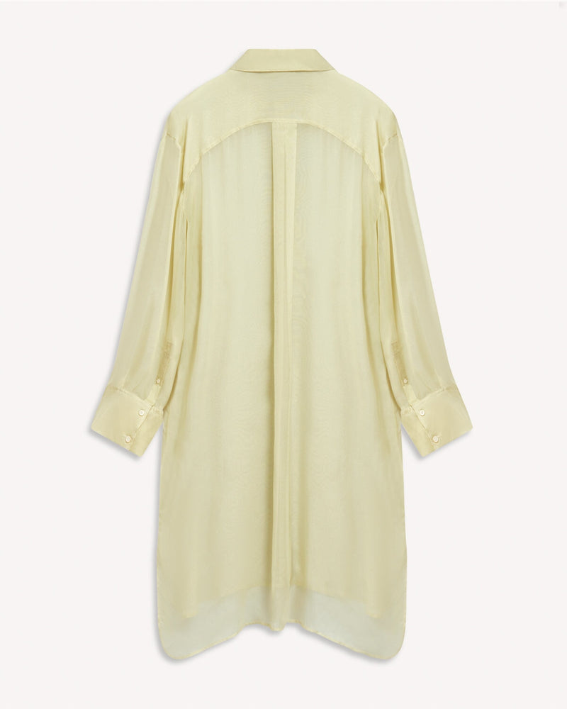 Acne Studios Stassy Long Sheer Silk Shirt Dress Neutrals | Malford of London Savile Row and Luxury Formal Wear Sale Outlet