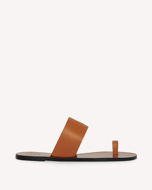 ATP Astrid Brandy leather flat Sandals | Malford of London Savile Row and Luxury Formal Wear Sale Outlet