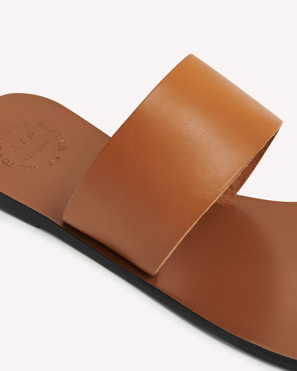 ATP Astrid Brandy leather flat Sandals | Malford of London Savile Row and Luxury Formal Wear Sale Outlet