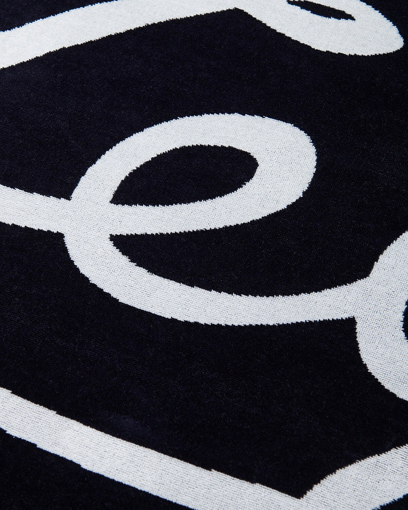 Ermenegildo Zegna Signature Logo Cotton Beach Towel Blue | Malford of London Savile Row and Luxury Formal Wear Sale Outlet