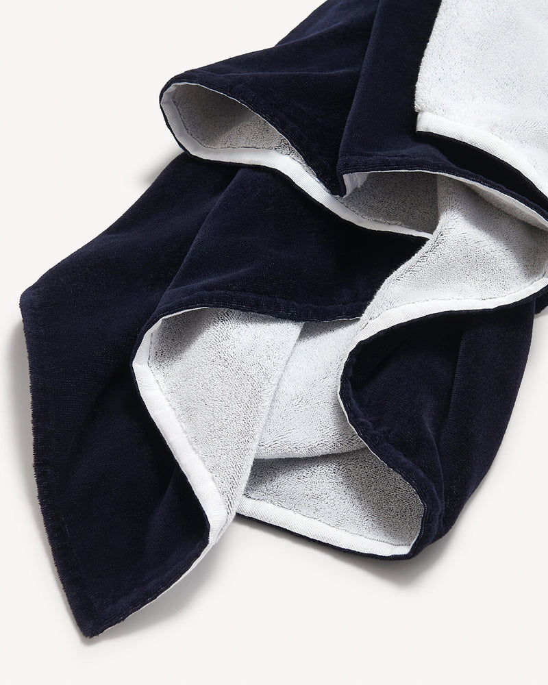 Ermenegildo Zegna Signature Logo Cotton Beach Towel Blue | Malford of London Savile Row and Luxury Formal Wear Sale Outlet