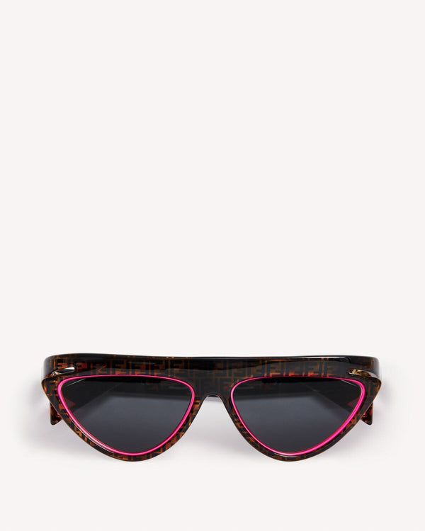 Fendi FF Monogram Pointed Cat Eye Sunglasses Brown Pink | Malford of London Savile Row and Luxury Formal Wear Sale Outlet