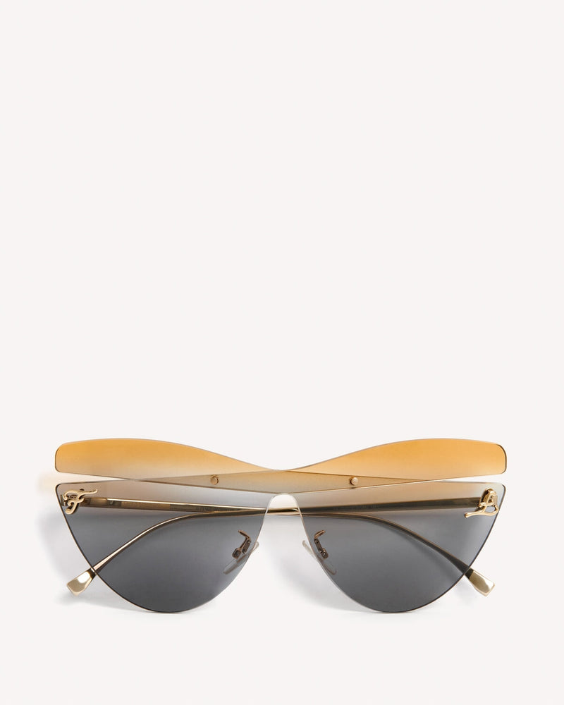 Fendi Overlapping Frameless Cats Eye Sunglasses Honey Grey | Malford of London Savile Row and Luxury Formal Wear Sale Outlet