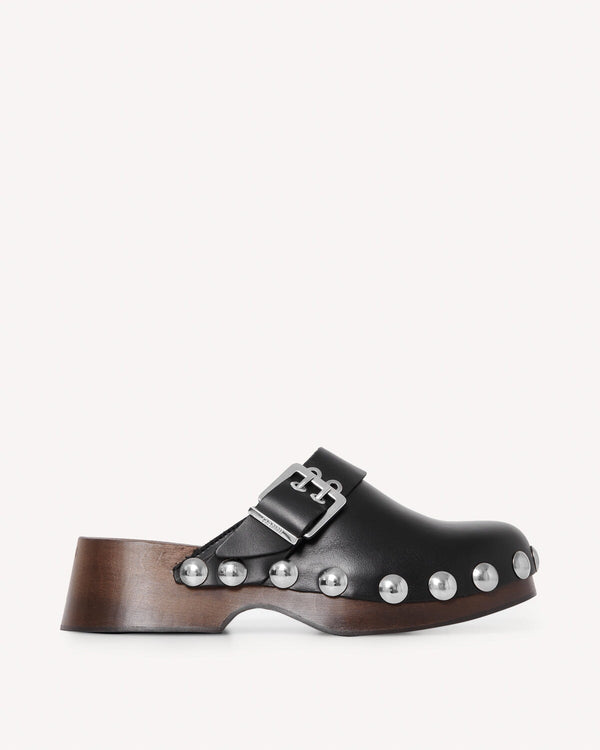 Ganni Ladies Studded Leather Platforms Black | Malford of London Savile Row and Luxury Formal Wear Sale Outlet