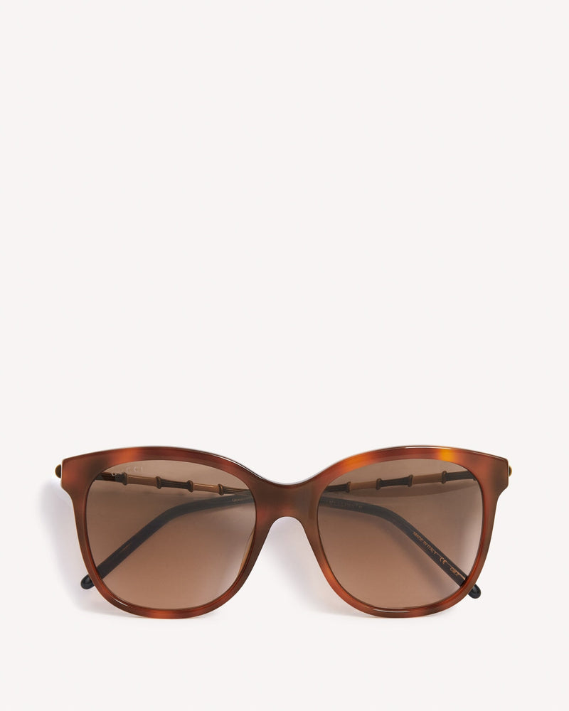 Gucci Bamboo Effect Soft Square Sunglasses Havana Brown | Malford of London Savile Row and Luxury Formal Wear Sale Outlet