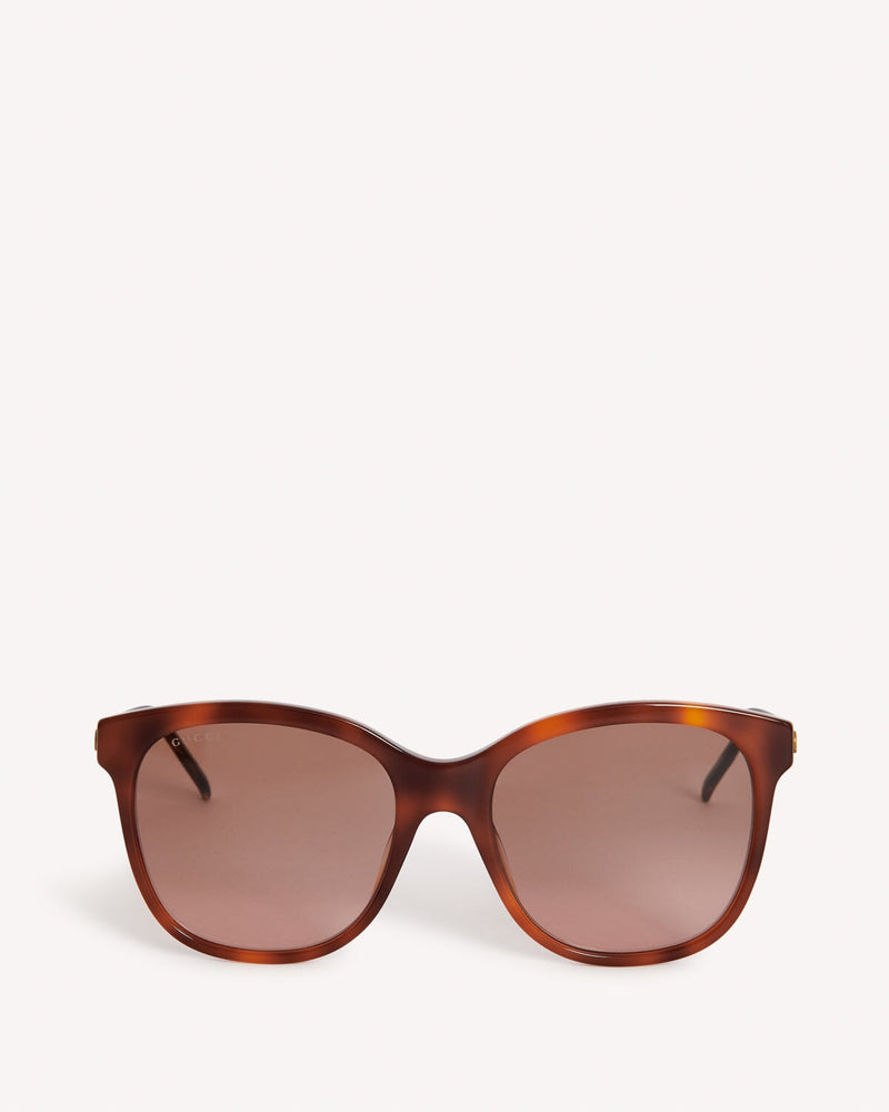 Gucci Bamboo Effect Soft Square Sunglasses Havana Brown | Malford of London Savile Row and Luxury Formal Wear Sale Outlet