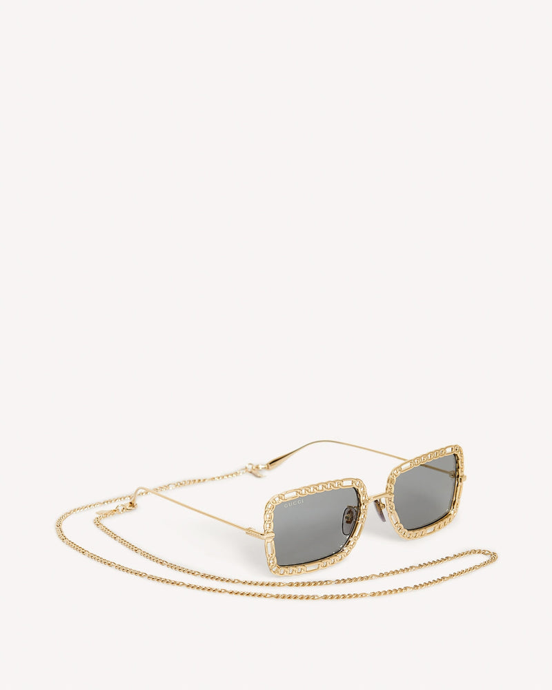 Gucci Metal Chain Frame Rectangle Gold | Malford of London Savile Row and Luxury Formal Wear Sale Outlet