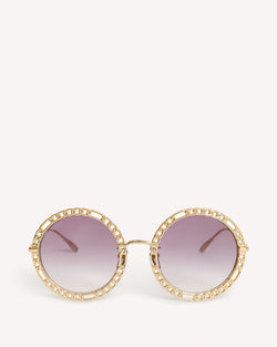 Gucci Oversized Round Glasses with Chain in Gold | Malford of London Savile Row and Luxury Formal Wear Sale Outlet
