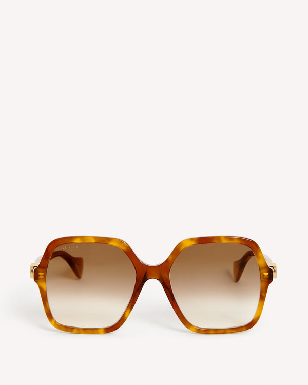 Gucci Oversized Square Glasses in Brown | Malford of London Savile Row and Luxury Formal Wear Sale Outlet