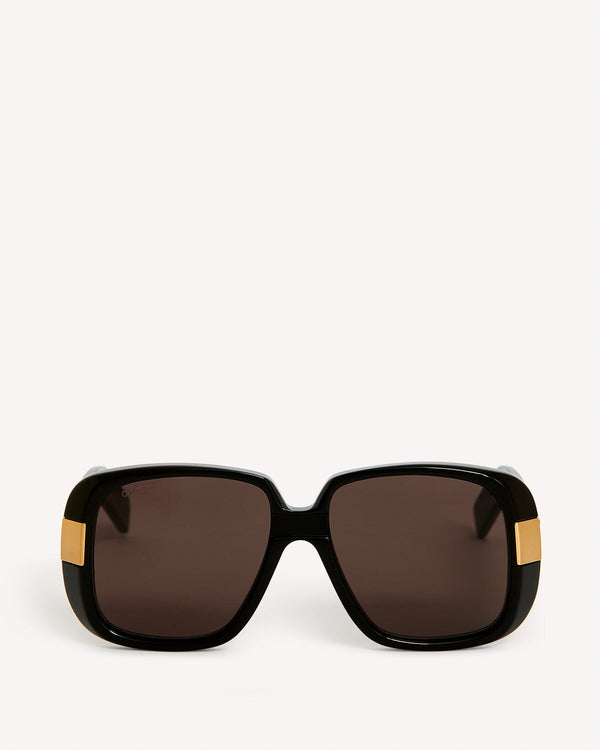 Gucci Square Logo Temple Sunglasses Black | Malford of London Savile Row and Luxury Formal Wear Sale Outlet