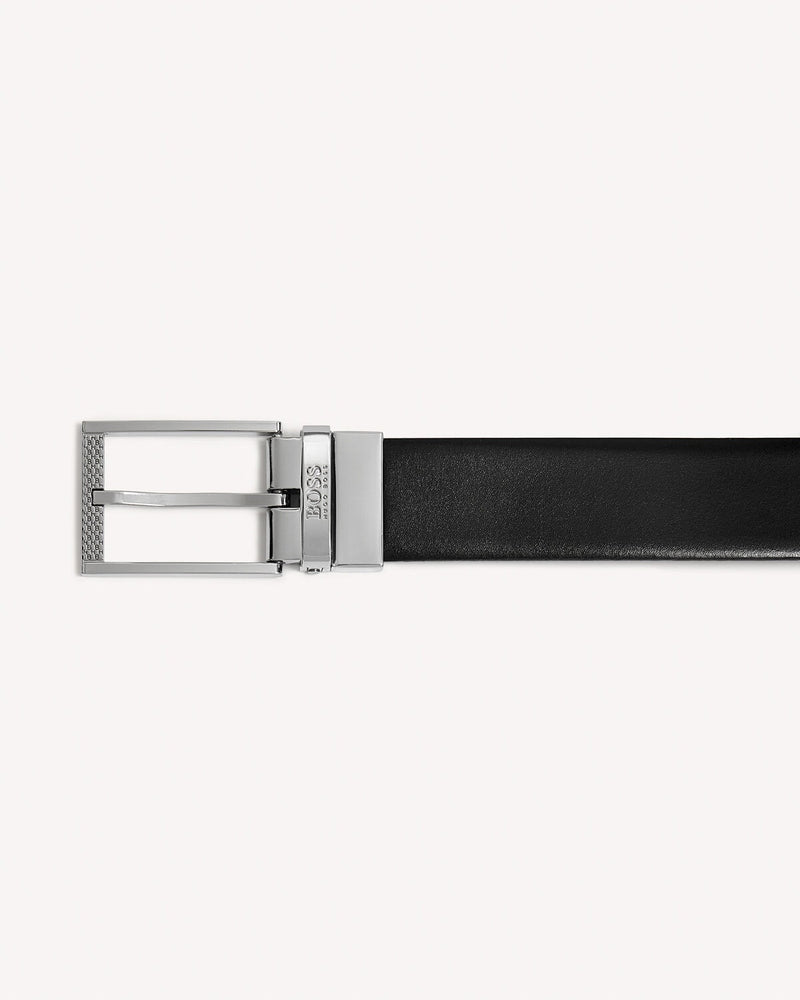 Hugo Boss Obert Reversible Leather Belt Black | Malford of London Savile Row and Luxury Formal Wear Sale Outlet