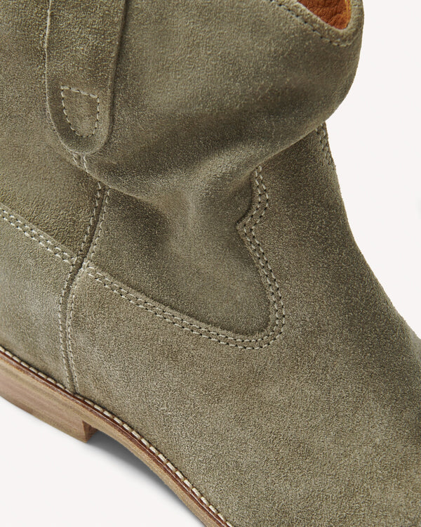 Isabel Marant Crisi Suede Ankle Boots Taupe | Malford of London Savile Row and Luxury Formal Wear Sale Outlet