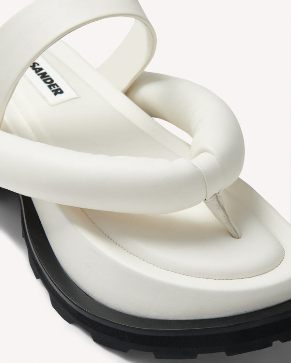 Jil Sander Leather Thong Sandals White | Malford of London Savile Row and Luxury Formal Wear Sale Outlet