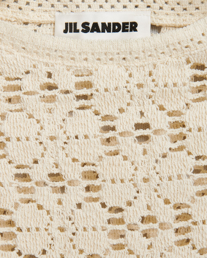 Jil Sanders Crochet Long-Sleeved Detailed Top | Malford of London Savile Row and Luxury Formal Wear Sale Outlet