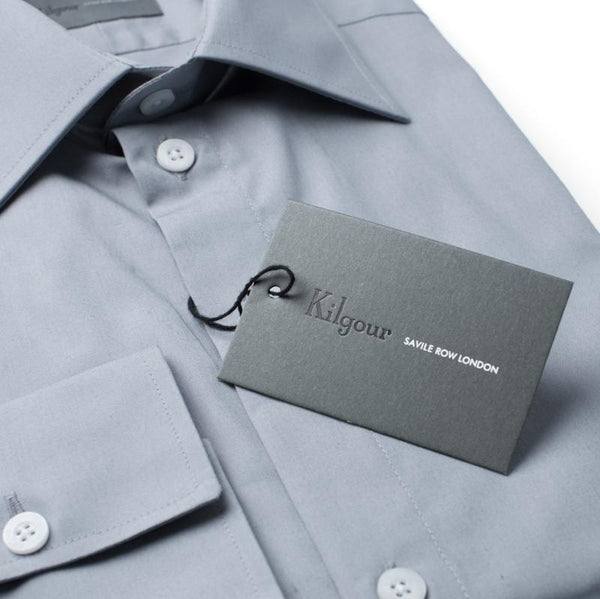Kilgour Luxury Cotton Shirt Grey | Malford of London Savile Row and Luxury Formal Wear Sale Outlet