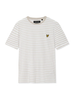 Lyle & Scott Mens Breton Stripe T-Shirt Light Mist White | Malford of London Savile Row and Luxury Formal Wear Sale Outlet