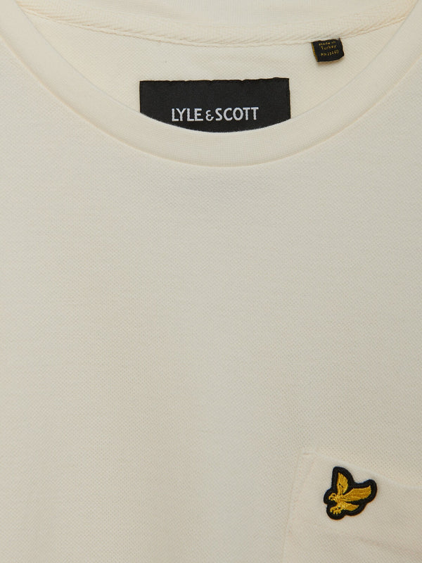 Lyle & Scott Mens Sandwash Pique T-Shirt Off White | Malford of London Savile Row and Luxury Formal Wear Sale Outlet