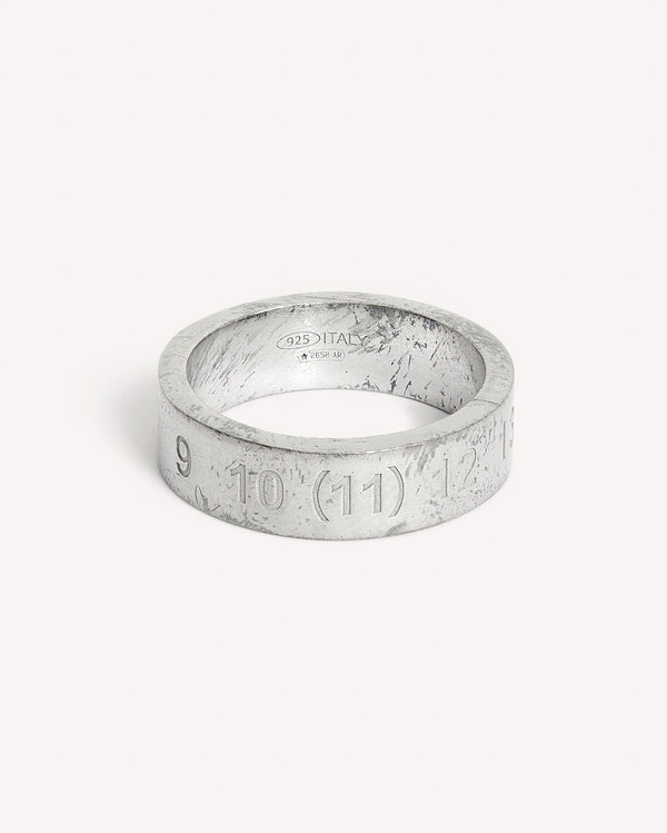 Maison Margiela Number Logo Large Band Ring Silver | Malford of London Savile Row and Luxury Formal Wear Sale Outlet