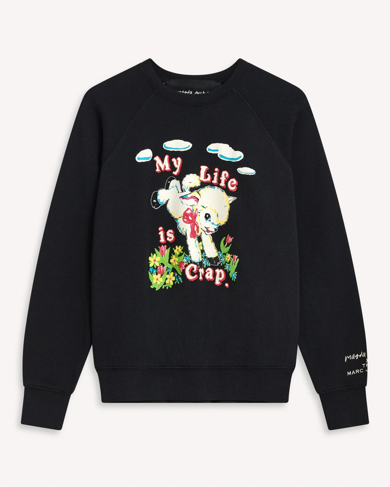 Marc Jacobs X Magda Archer My Life Is Crap Sweatshirt Black | Malford of London Savile Row and Luxury Formal Wear Sale Outlet