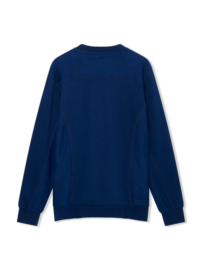 Richard James Crew Neck Sweatshirt Navy | Malford of London Savile Row and Luxury Formal Wear Sale Outlet