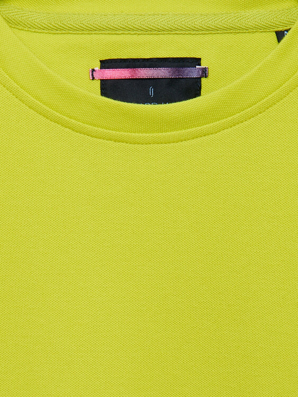 Richard James Crew Pique T-Shirt - Bright Lime | Malford of London Savile Row and Luxury Formal Wear Sale Outlet