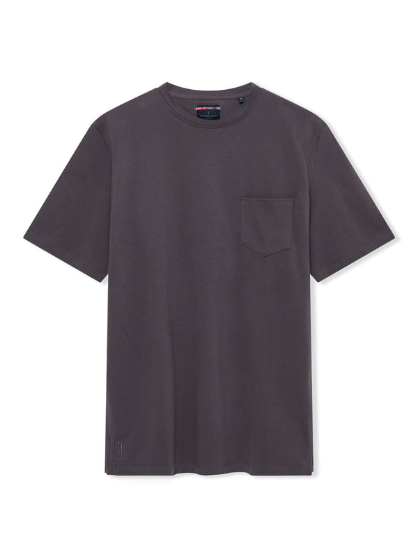 Richard James Crew Pique T-Shirt - Cool Grey | Malford of London Savile Row and Luxury Formal Wear Sale Outlet