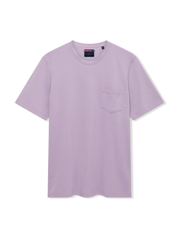 Richard James Crew Pique T-Shirt - Lilac | Malford of London Savile Row and Luxury Formal Wear Sale Outlet